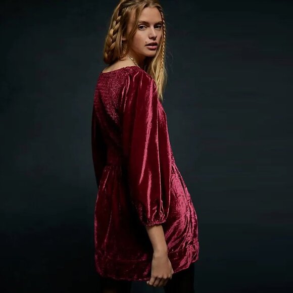 Free People Farrier Velvet Mini Dress NWOT - Picture 2 of 8